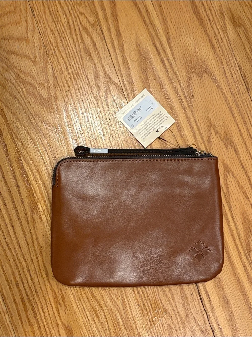 NWT Patricia Nash Embossed Floral Leather Wristlet Clutch in Brown